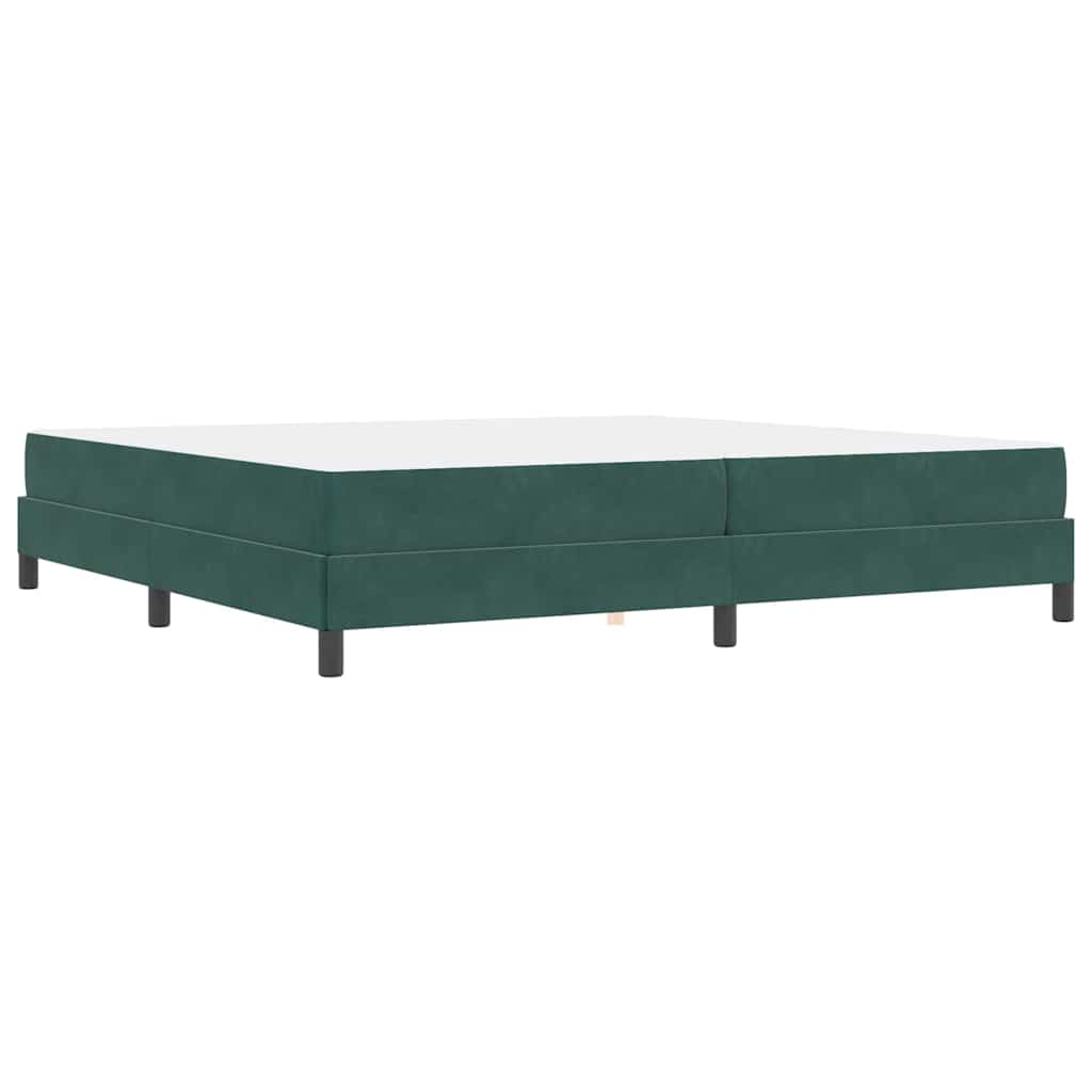 Letto a molle con materasso Verde Scuro 200 x 200 cm Tessuto