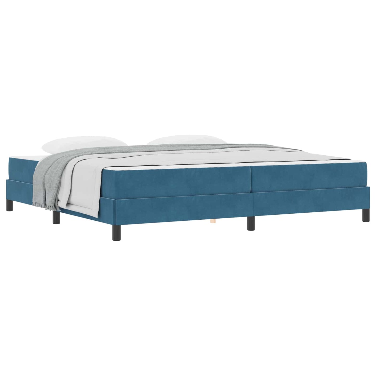 Letto a molle con materasso Blu Scuro 200 x 200 cm Tessuto