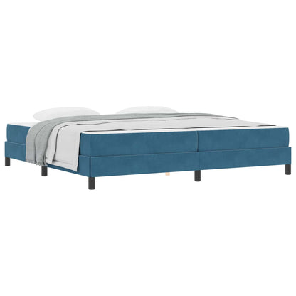 Letto a molle con materasso Blu Scuro 200 x 200 cm Tessuto