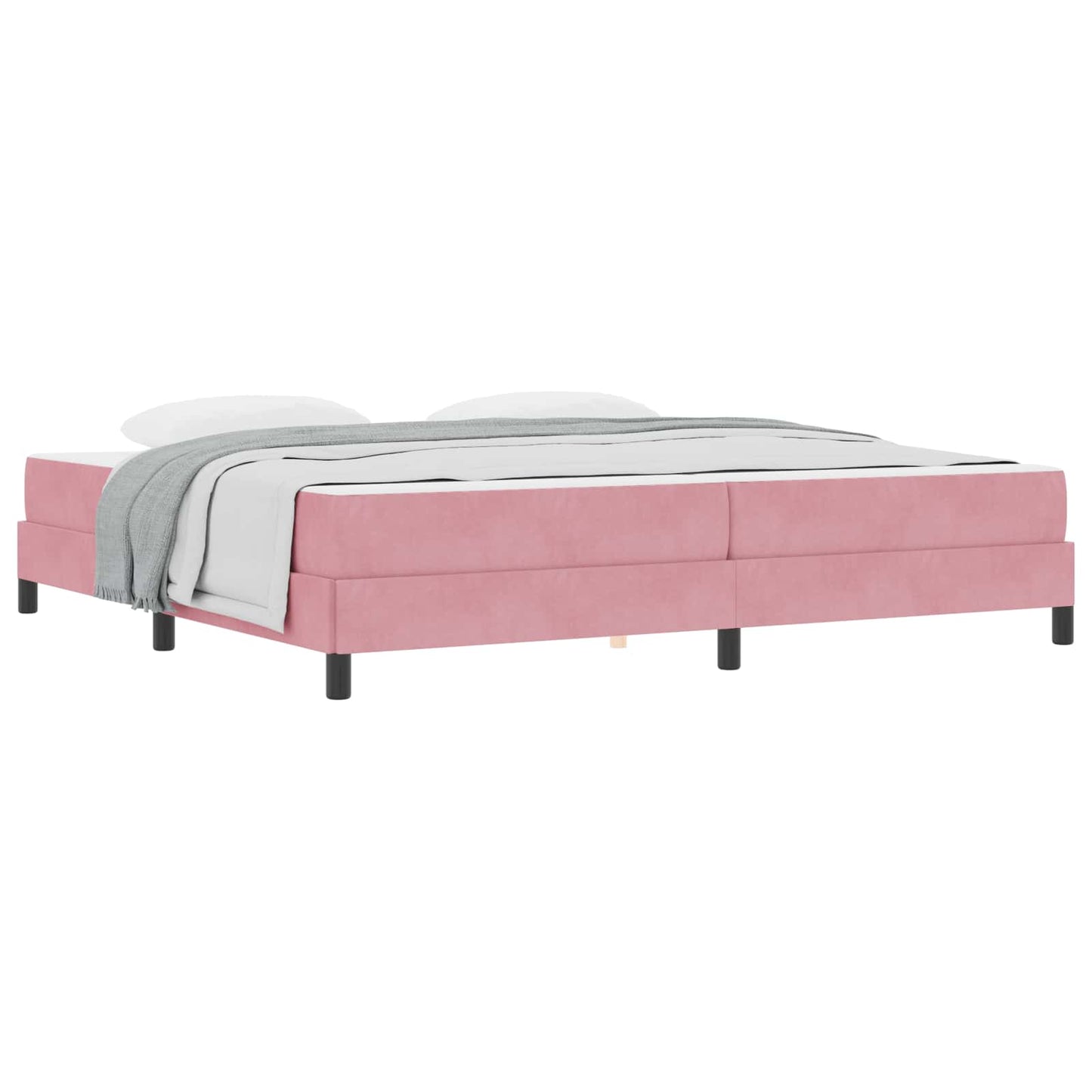 Letto a molle con materasso Rosa 200 x 200 cm Tessuto