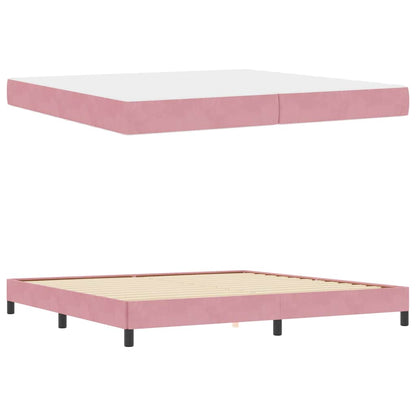 Letto a molle con materasso Rosa 200 x 200 cm Tessuto