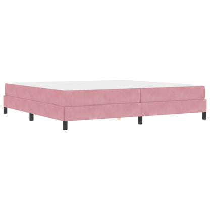 Letto a molle con materasso Rosa 200 x 200 cm Tessuto