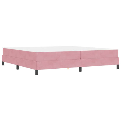 Letto a molle con materasso Rosa 200 x 200 cm Tessuto