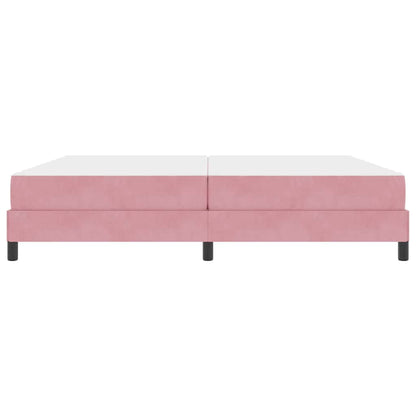 Letto a molle con materasso Rosa 200 x 200 cm Tessuto