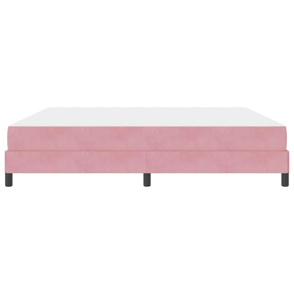 Letto a molle con materasso Rosa 200 x 200 cm Tessuto