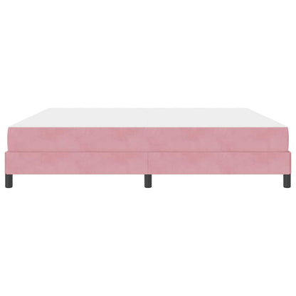 Letto a molle con materasso Rosa 200 x 200 cm Tessuto