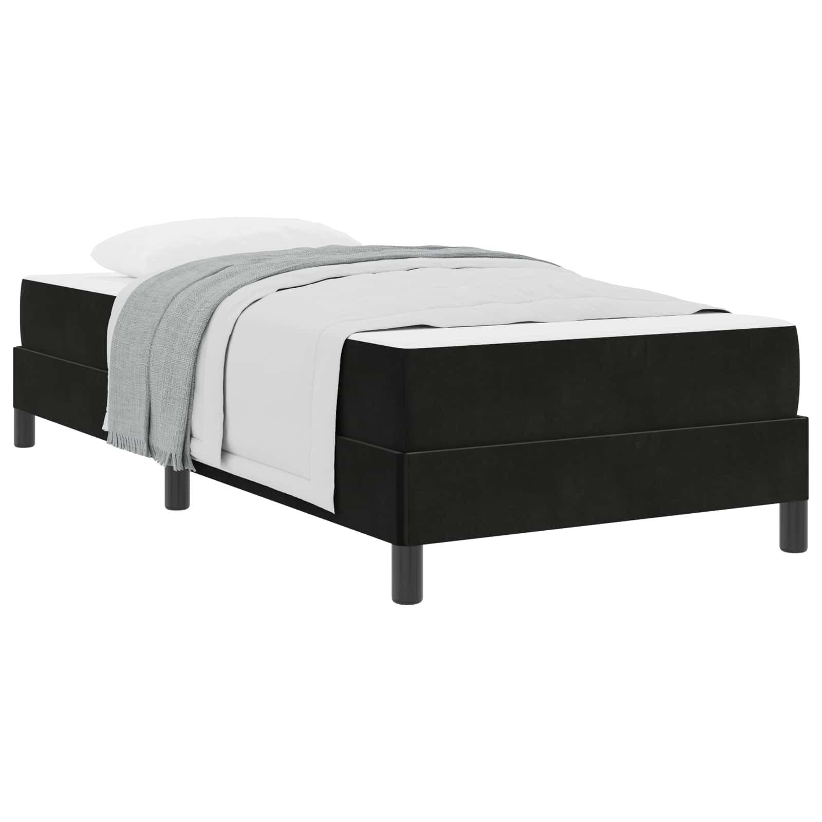 Letto a molle con materasso Nero 90 x 210 cm Tessuto | homemem39