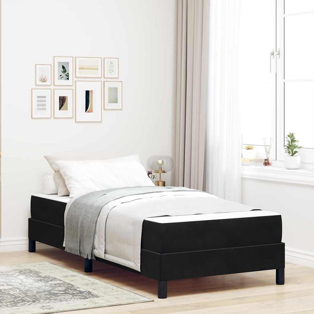 Letto a molle con materasso Nero 100 x 210 cm Tessuto | homemem39