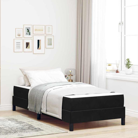Letto a molle con materasso Nero 100 x 210 cm Tessuto | homemem39