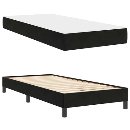 Letto a molle con materasso Nero 100 x 210 cm Tessuto | homemem39
