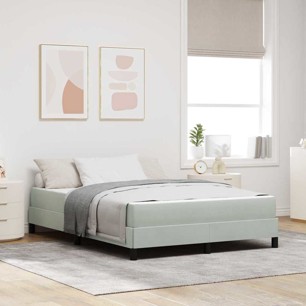 Letto a molle con materasso Grigio chiaro 160 x 210 cm Tessuto | homemem39