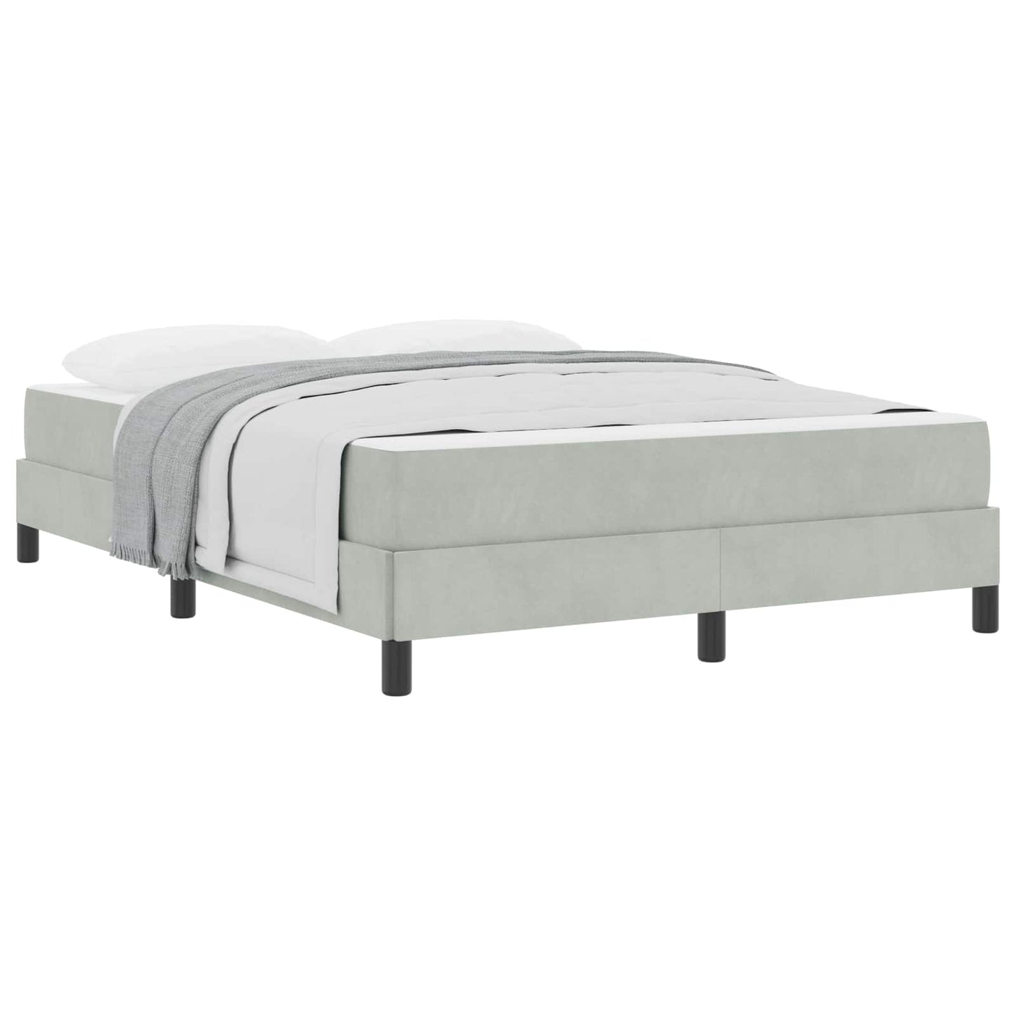 Letto a molle con materasso Grigio chiaro 160 x 210 cm Tessuto | homemem39