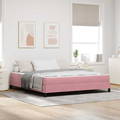 Letto a molle con materasso Rosa 180 x 210 cm Tessuto | homemem39