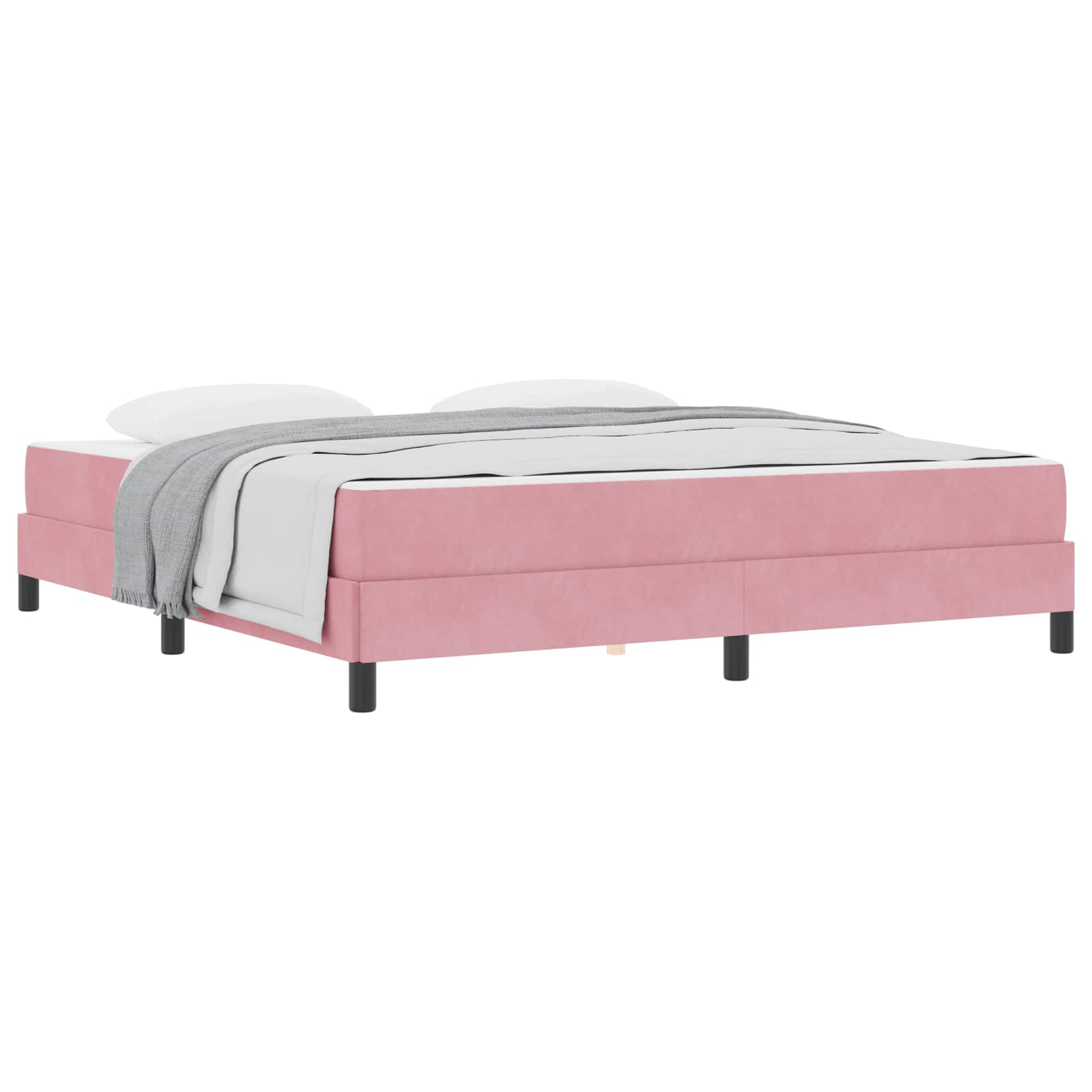 Letto a molle con materasso Rosa 180 x 210 cm Tessuto | homemem39