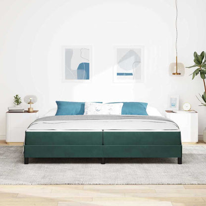 Letto a molle con materasso Verde Scuro 200 x 210 cm Tessuto