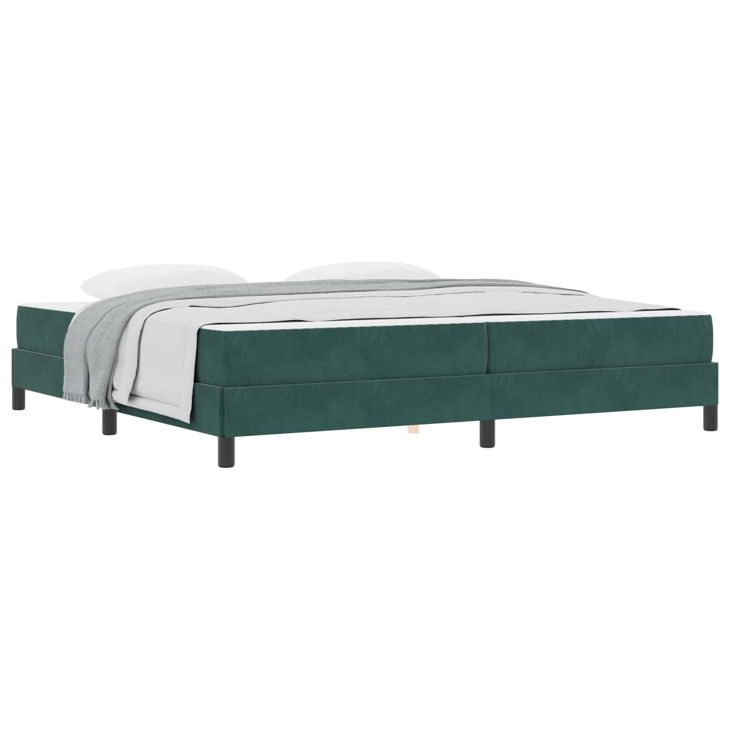 Letto a molle con materasso Verde Scuro 200 x 210 cm Tessuto