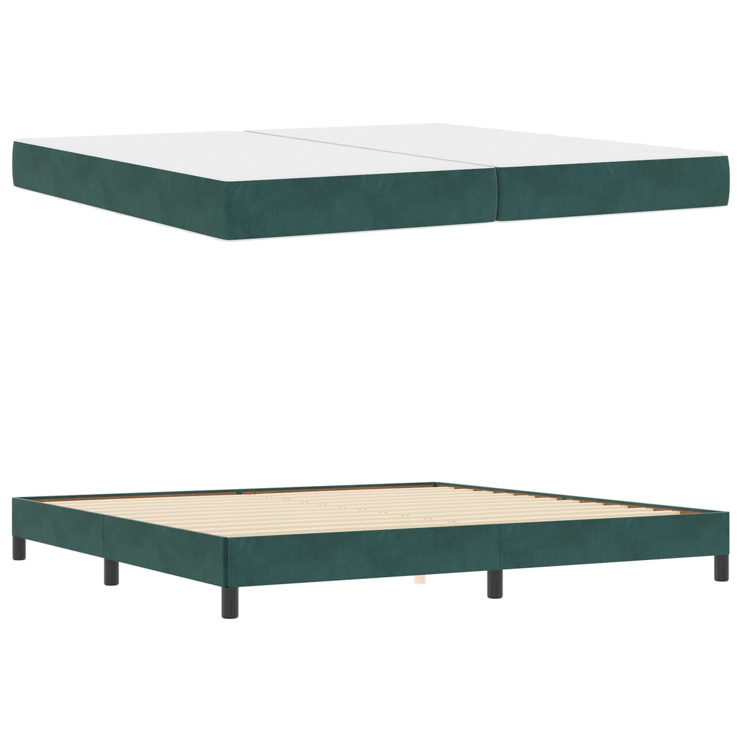Letto a molle con materasso Verde Scuro 200 x 210 cm Tessuto | homemem39