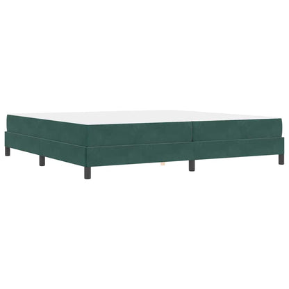 Letto a molle con materasso Verde Scuro 200 x 210 cm Tessuto