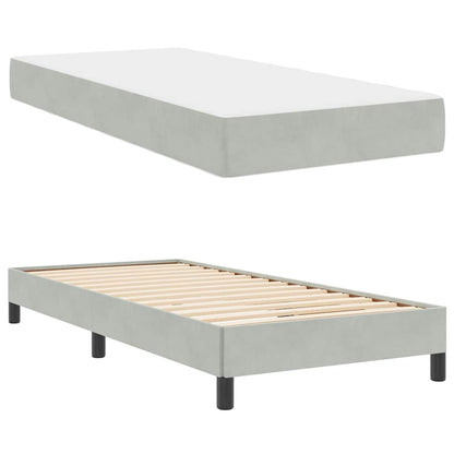 Letto a molle con materasso Grigio chiaro 80 x 220 cm Tessuto