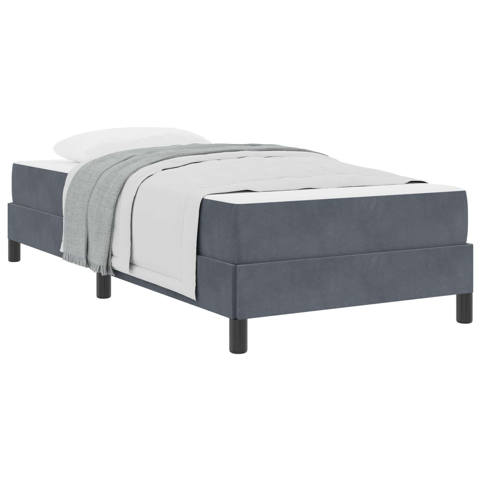 Letto a molle con materasso Grigio scuro 80 x 220 cm Tessuto | homemem39