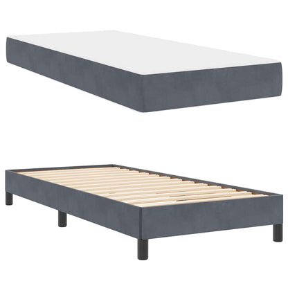 Letto a molle con materasso Grigio scuro 80 x 220 cm Tessuto | homemem39