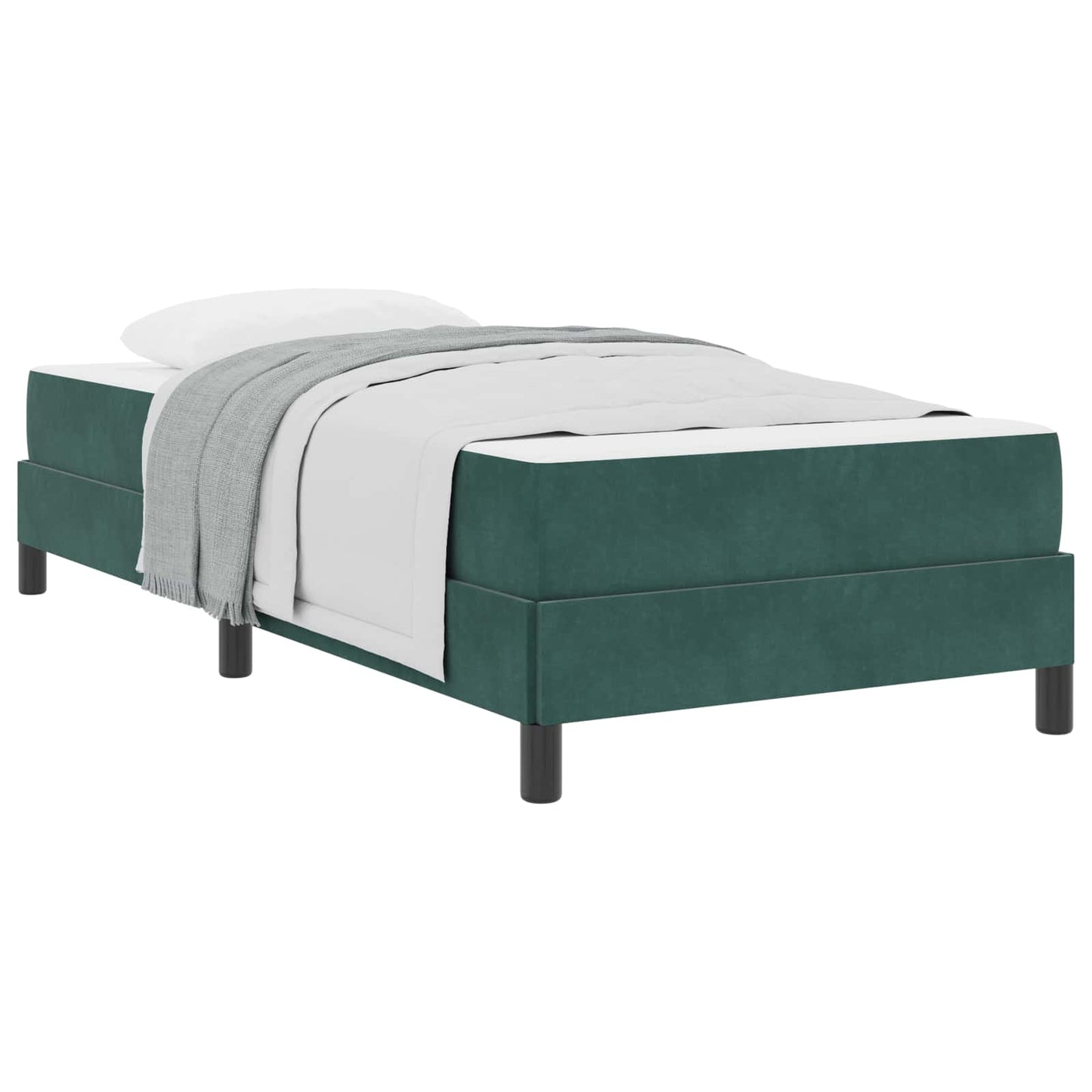 Letto a molle con materasso Verde Scuro 80 x 220 cm Tessuto