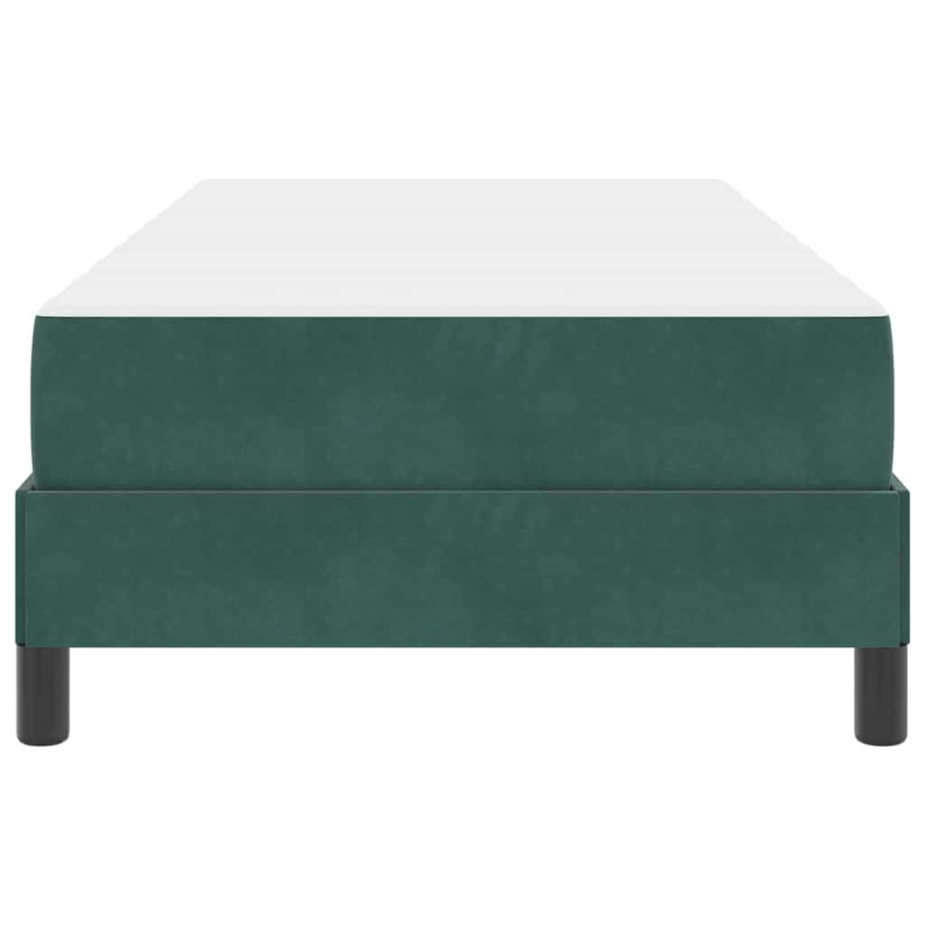 Letto a molle con materasso Verde Scuro 80 x 220 cm Tessuto