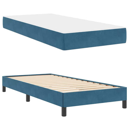 Letto a molle con materasso Blu Scuro 80 x 220 cm Tessuto | homemem39