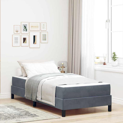 Letto a molle con materasso Grigio scuro 90 x 220 cm Tessuto | homemem39