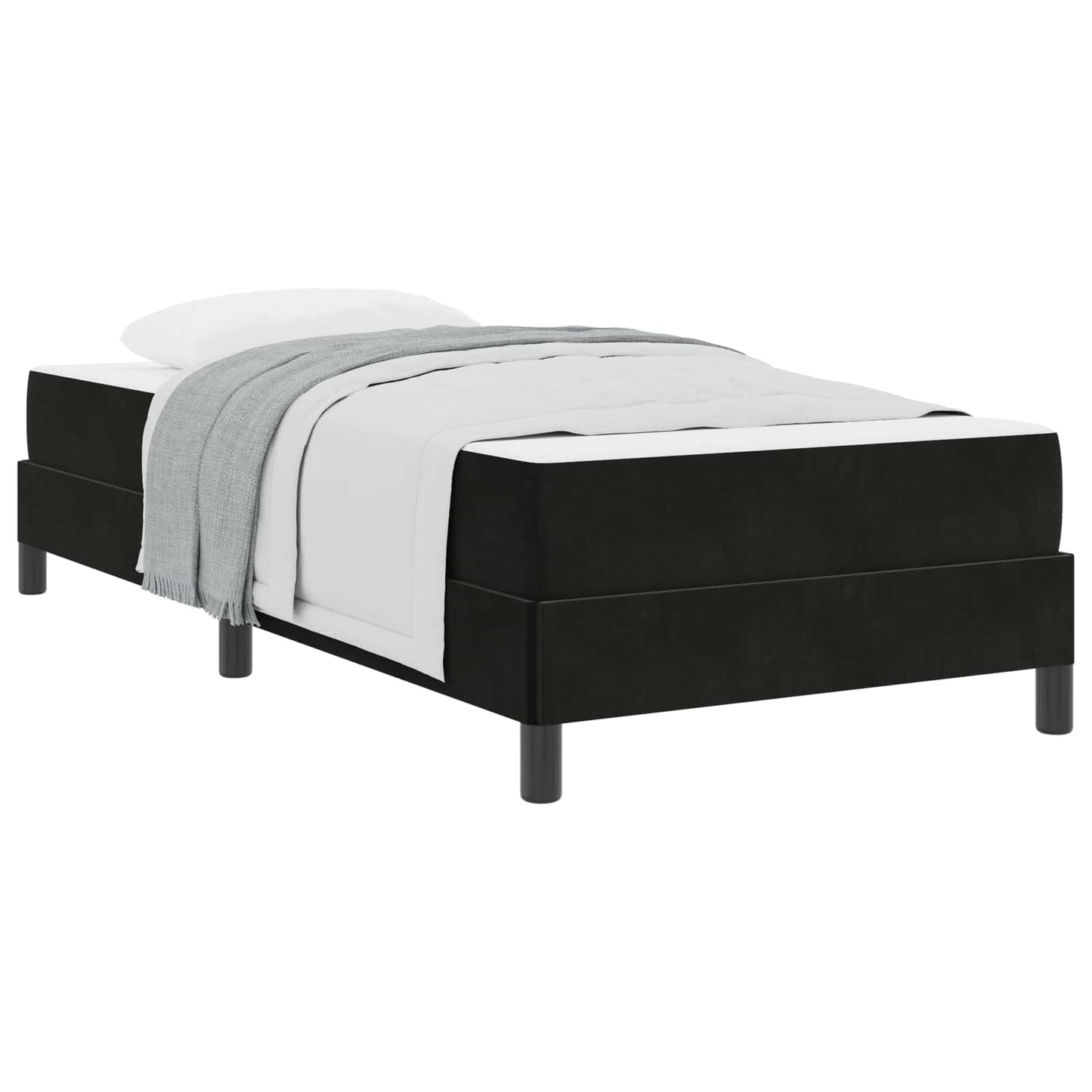 Letto a molle con materasso Nero 90 x 220 cm Tessuto | homemem39
