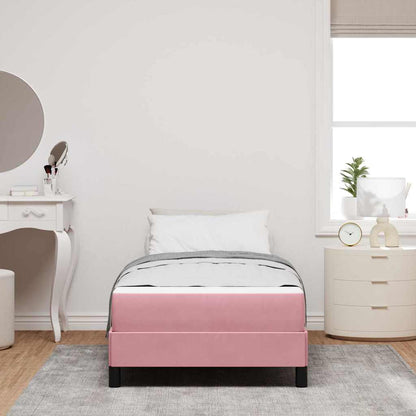 Letto a molle con materasso Rosa 100 x 220 cm Tessuto | homemem39
