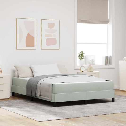 Letto a molle con materasso Grigio chiaro 140 x 220 cm Tessuto | homemem39