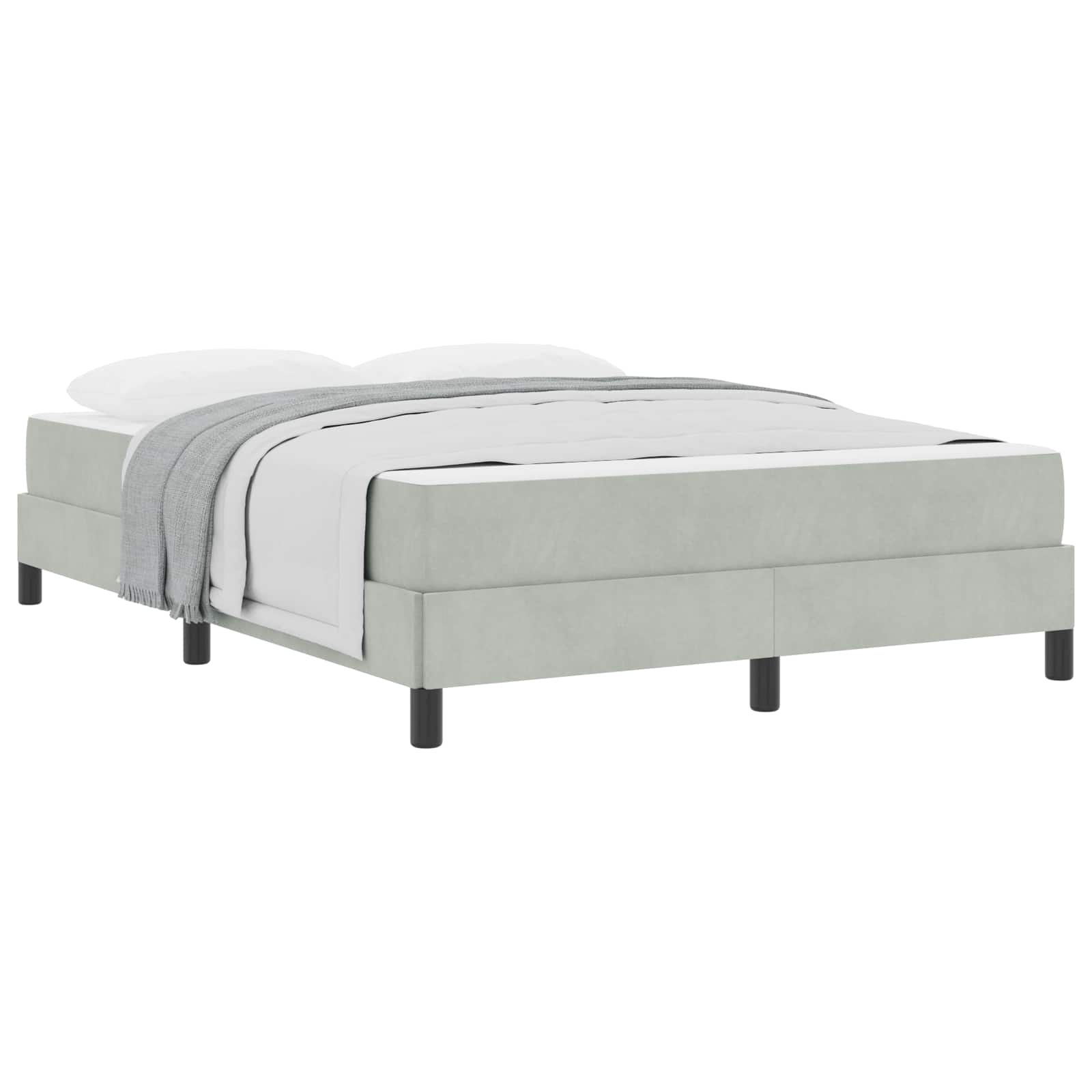 Letto a molle con materasso Grigio chiaro 160 x 220 cm Tessuto | homemem39