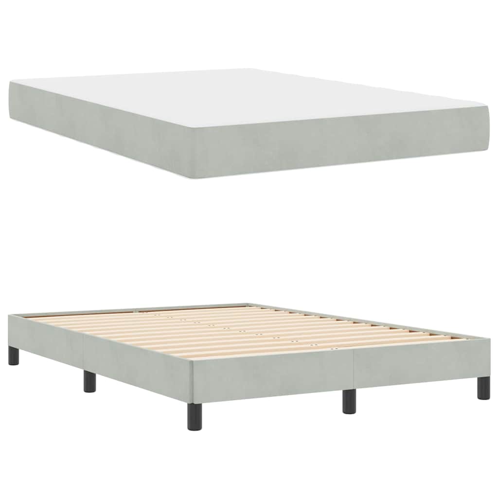 Letto a molle con materasso Grigio chiaro 160 x 220 cm Tessuto | homemem39
