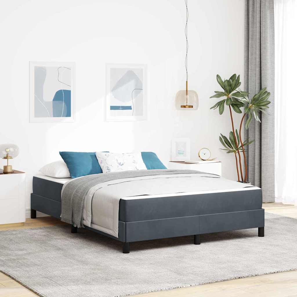Letto a molle con materasso Grigio scuro 160 x 220 cm Tessuto | homemem39