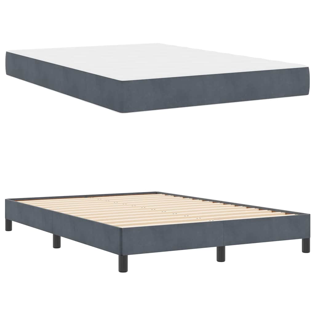 Letto a molle con materasso Grigio scuro 160 x 220 cm Tessuto | homemem39