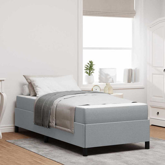 Letto a molle Grigio chiaro 80 x 200 cm Tessuto