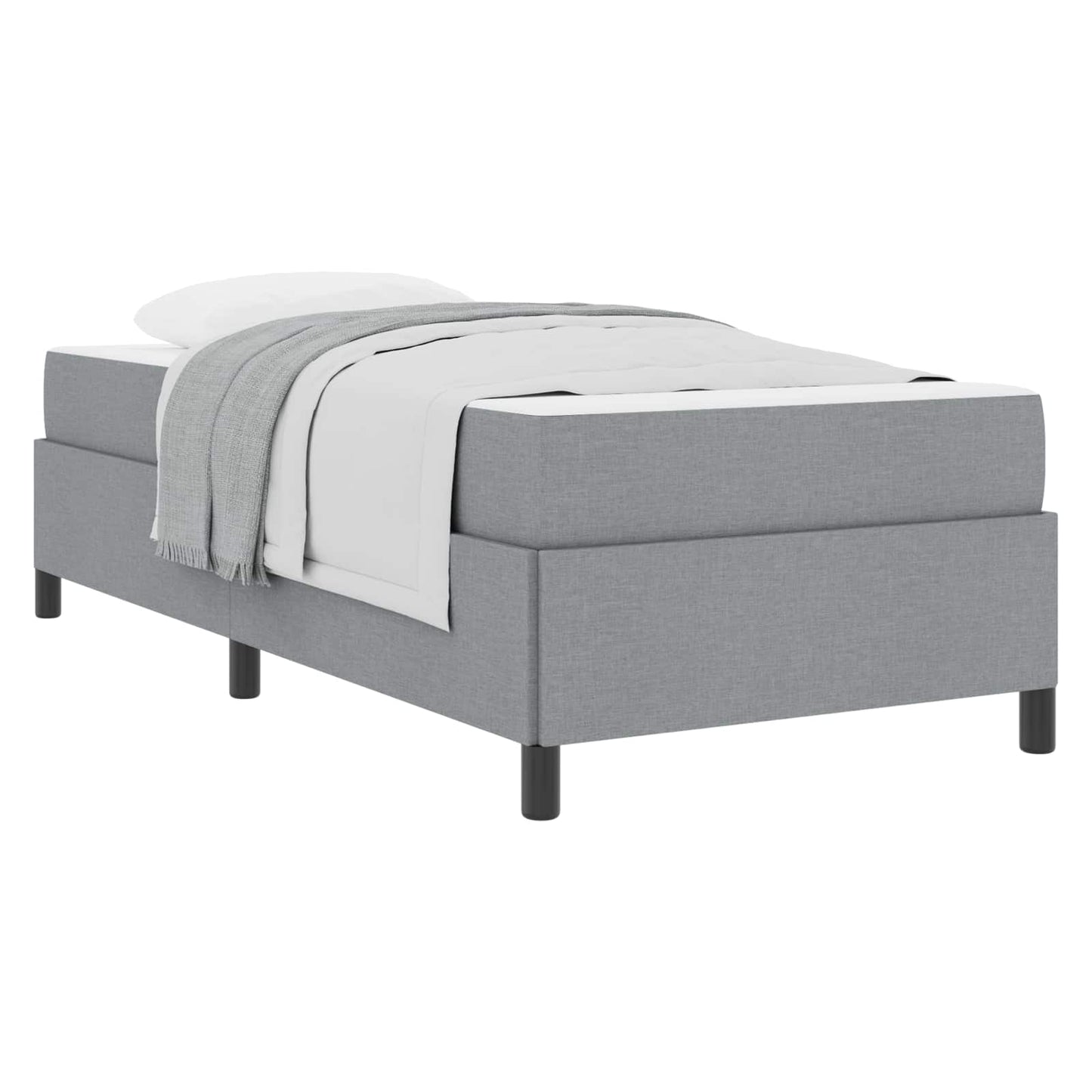 Letto a molle Grigio chiaro 80 x 200 cm Tessuto