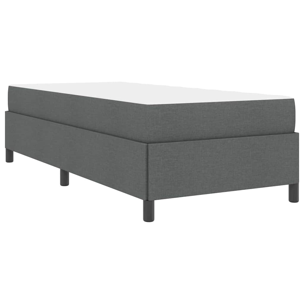 Letto a molle con materasso Grigio scuro 90 x 190 cm Tessuto