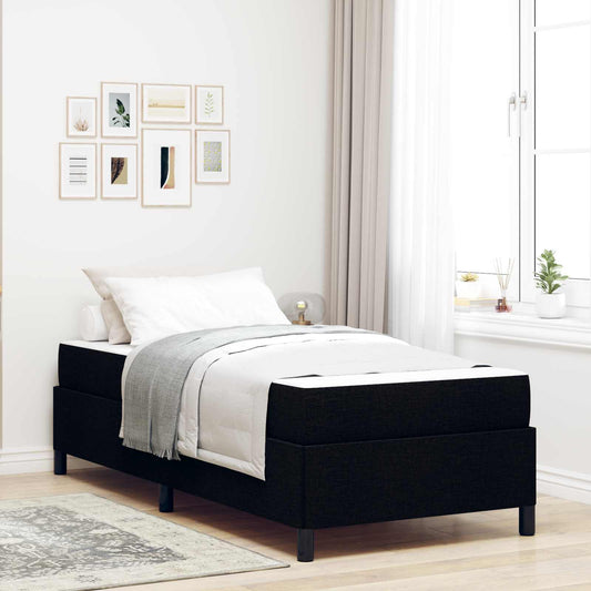 Letto a molle con materasso Nero 90 x 190 cm Tessuto | homemem39