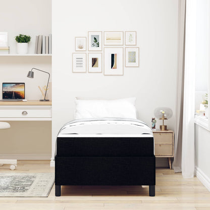 Letto a molle con materasso Nero 90 x 190 cm Tessuto | homemem39