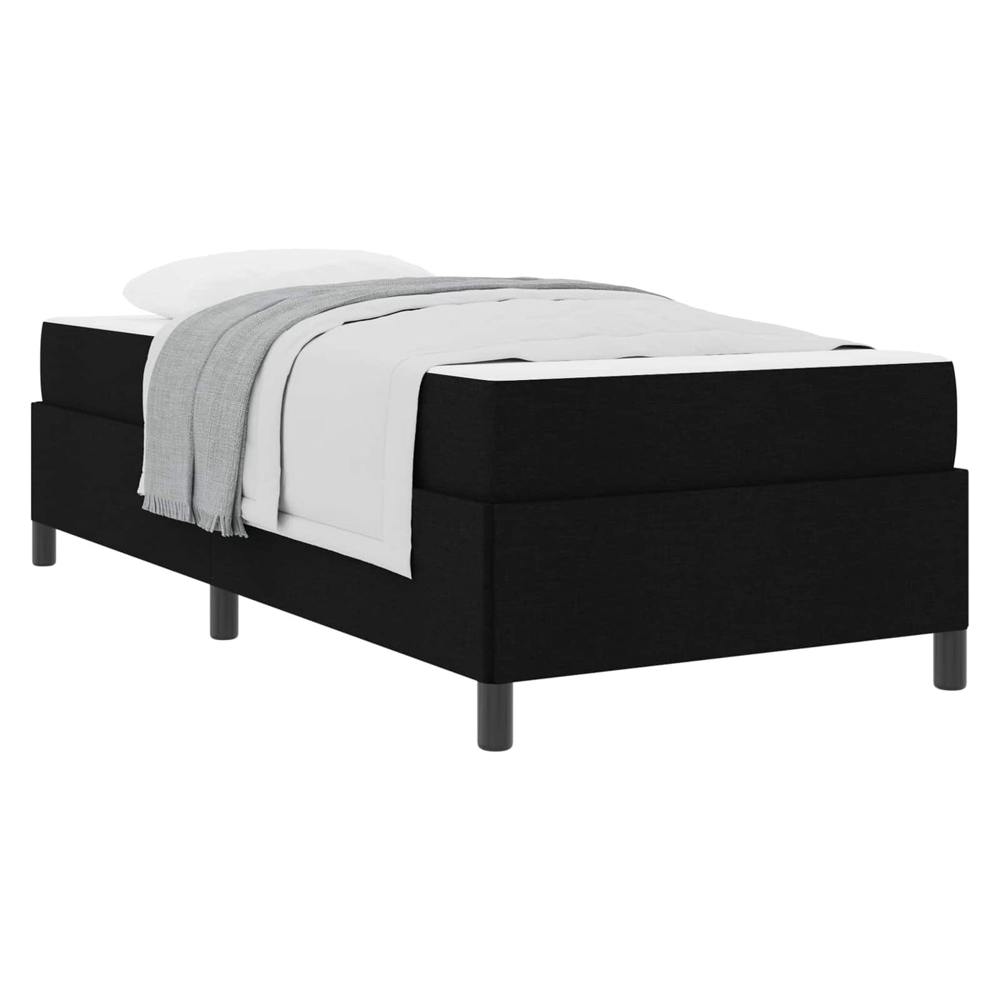 Letto a molle con materasso Nero 90 x 190 cm Tessuto | homemem39