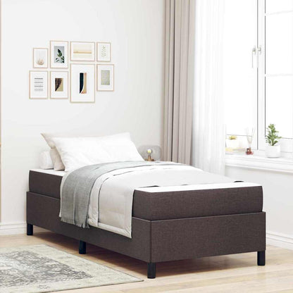 Letto a molle con materasso Marrone Scuro 90 x 190 cm Tessuto | homemem39