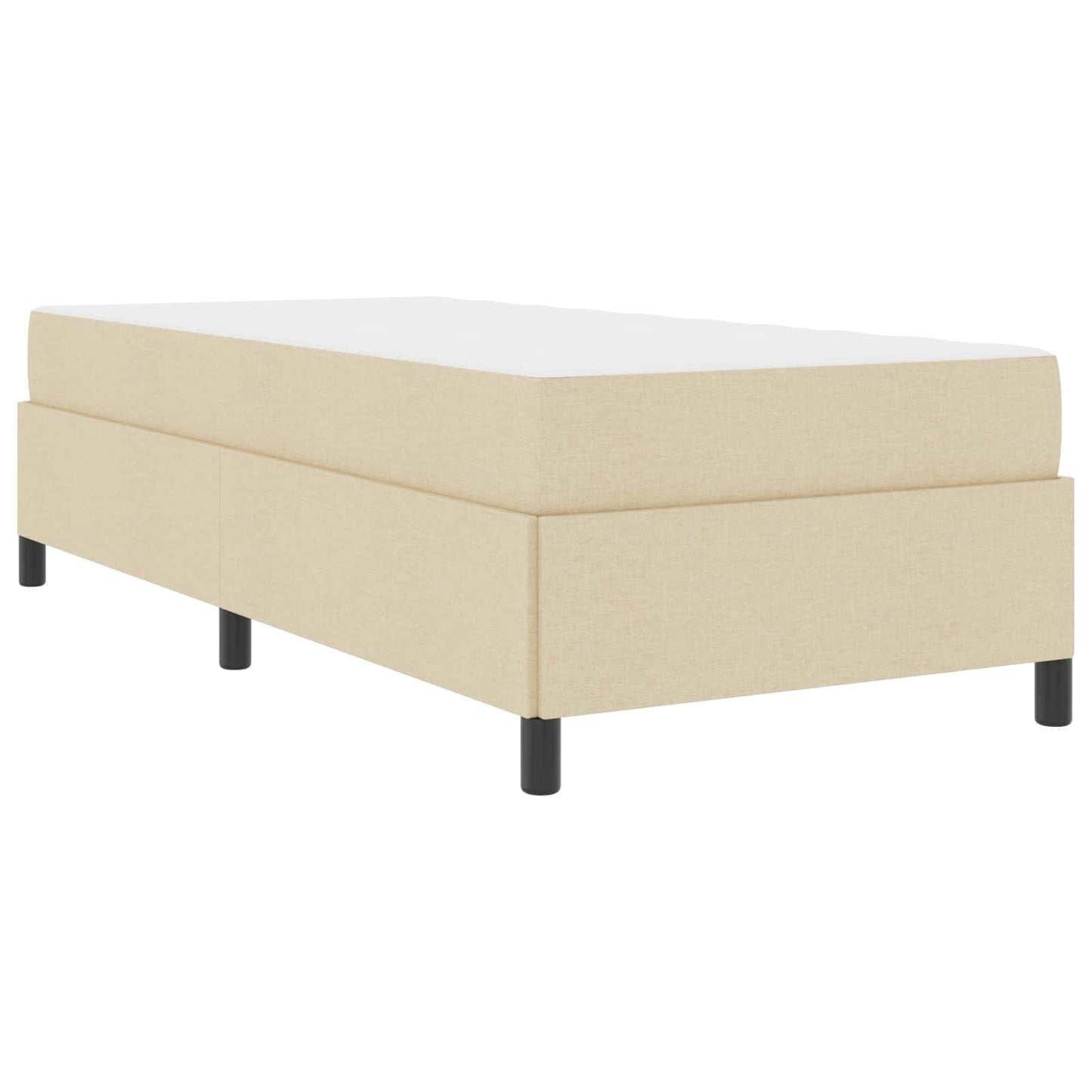 Letto a molle con materasso Crema 90 x 190 cm Tessuto