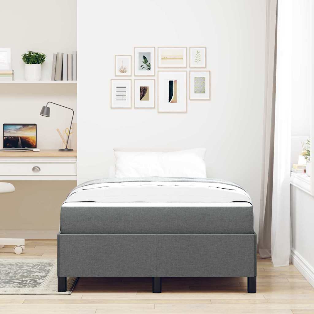Letto a molle Grigio scuro 120 x 190 cm Tessuto