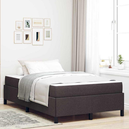 Letto a molle Marrone Scuro 120 x 190 cm Tessuto | homemem39