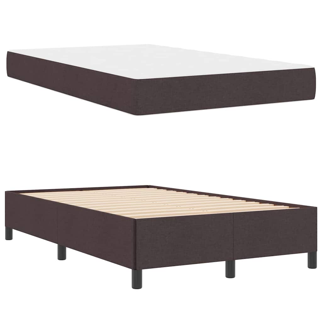 Letto a molle Marrone Scuro 120 x 190 cm Tessuto | homemem39