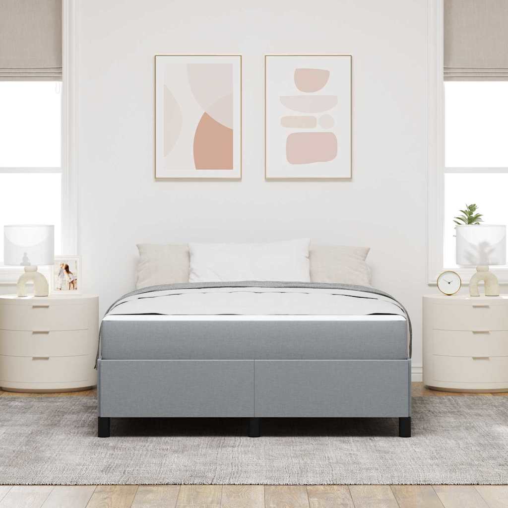 Letto a molle con materasso Grigio chiaro 140 x 190 cm Tessuto | homemem39