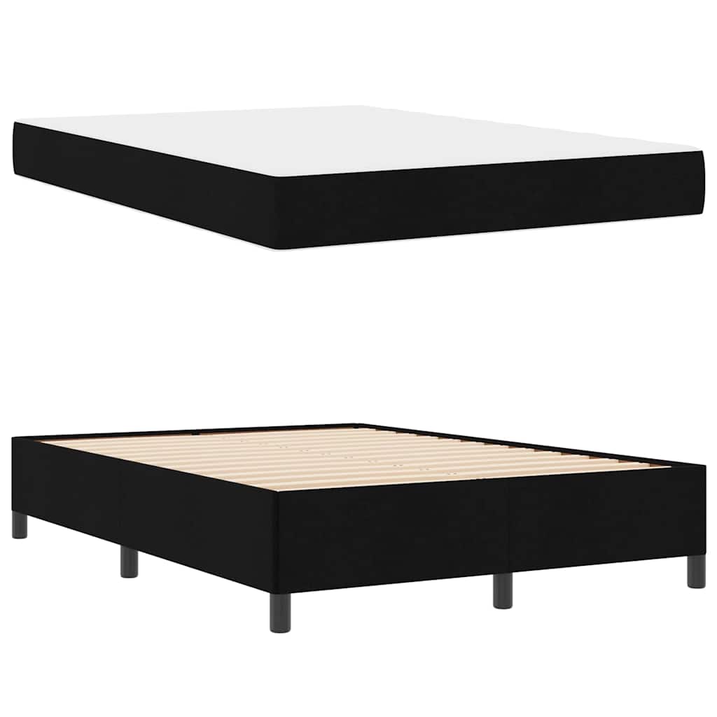 Letto a molle con materasso Nero 140 x 190 cm Tessuto | homemem39