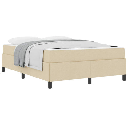 Letto a molle con materasso Crema 140 x 190 cm Tessuto | homemem39